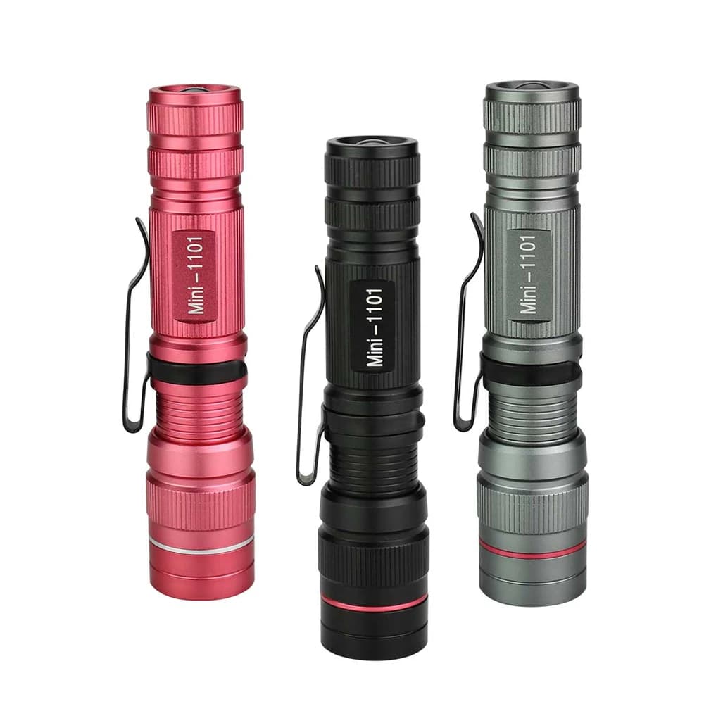 Mini lampe de poche LED Q5, Zoom réglable, torche Portable, 3 Modes, étanche, pour Camping en plein 