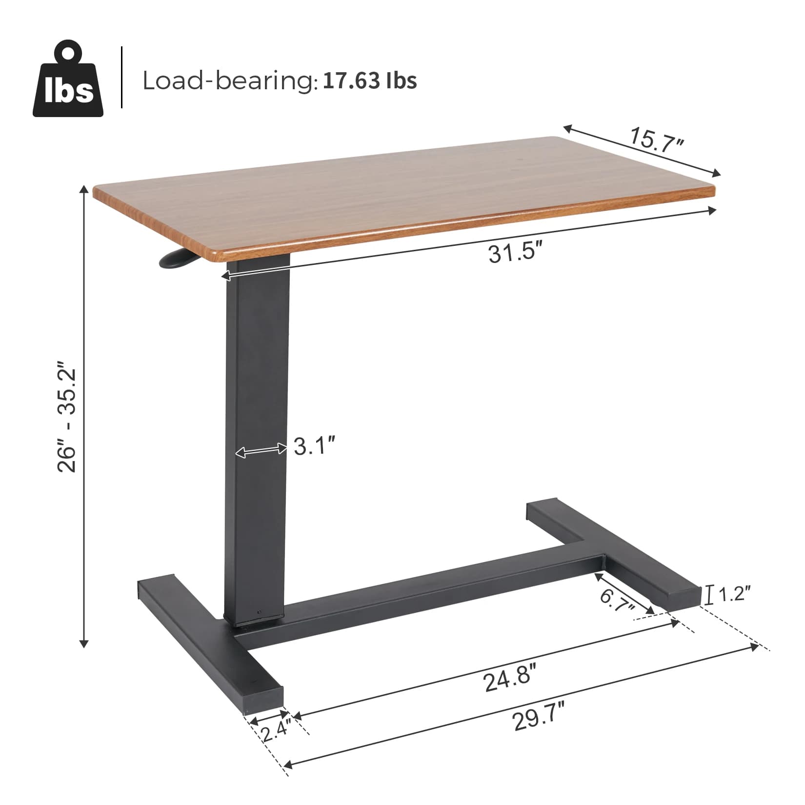 Grand bureau d'ordinateur portable sur le lit roulant, support de table réglable recommandé pour l'h