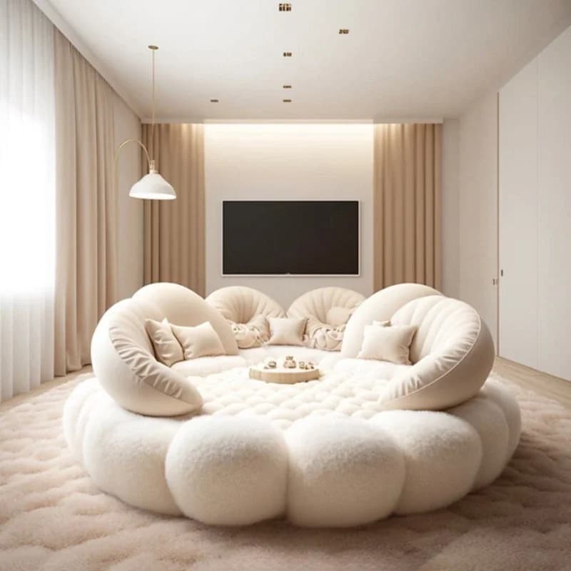 Cadre de lit souple esthétique rond, chambre principale européenne, hôtel, créer un lit King Size, m