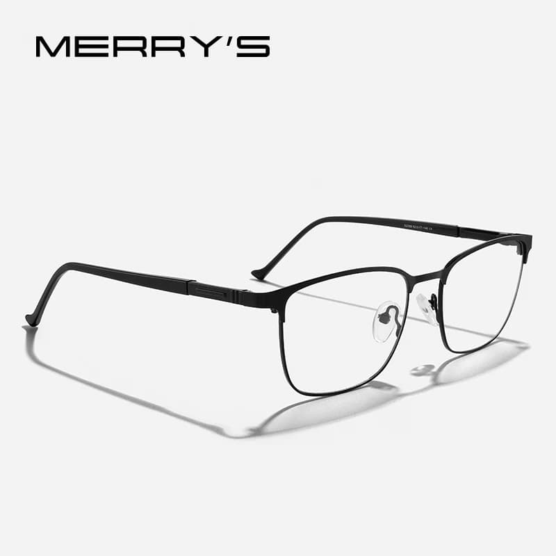 MERRYS-Lunettes optiques en alliage de titane pour hommes et femmes, montures carrées, lunettes pour
