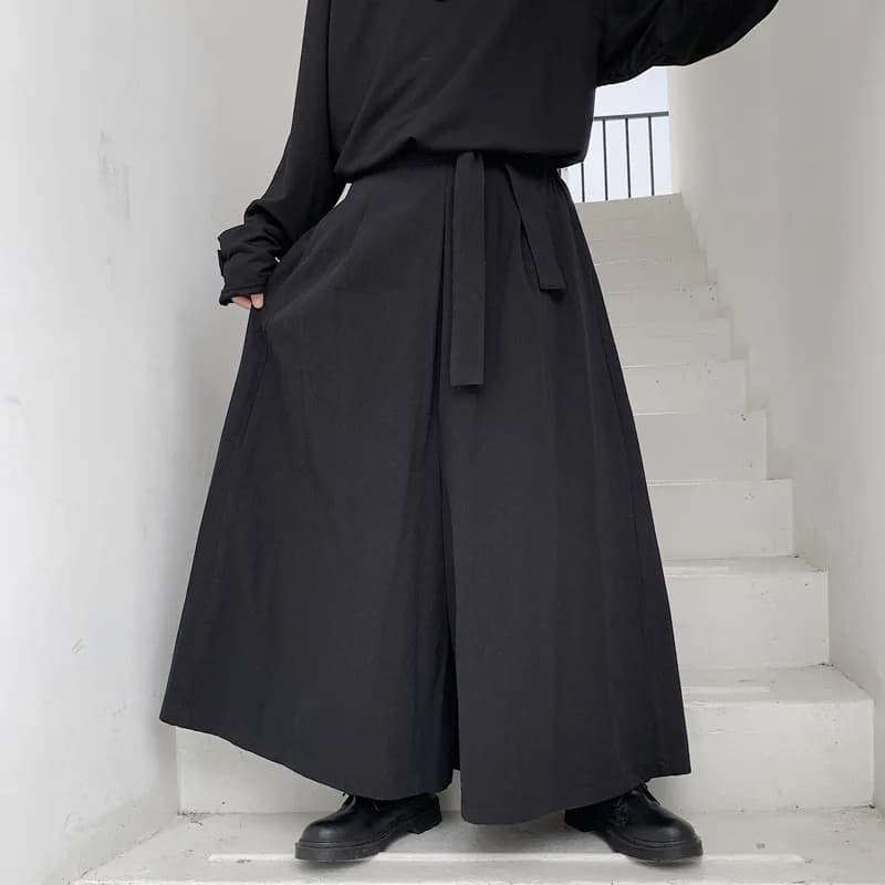 Hommes Hakama Harajuku Kimono samouraï pantalon hommes décontracté pantalons larges hommes Style chi