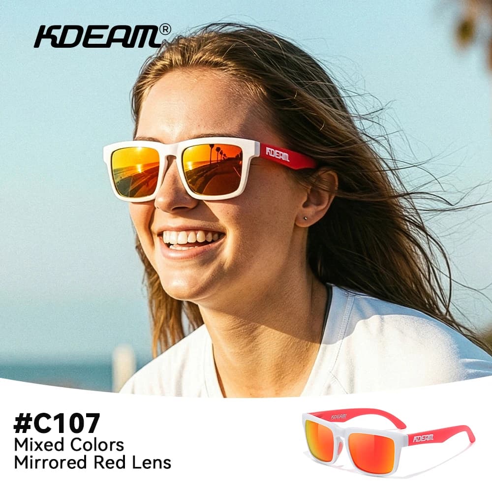 KDEAM Lunettes de soleil polarisées multicolores pour hommes et femmes, lunettes de soleil colorées 