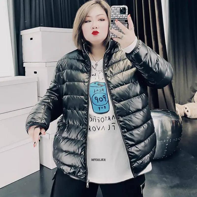 Parka matelassurera à col montant pour femme, veste noire, vêtements d'extérieur pour femme, optique