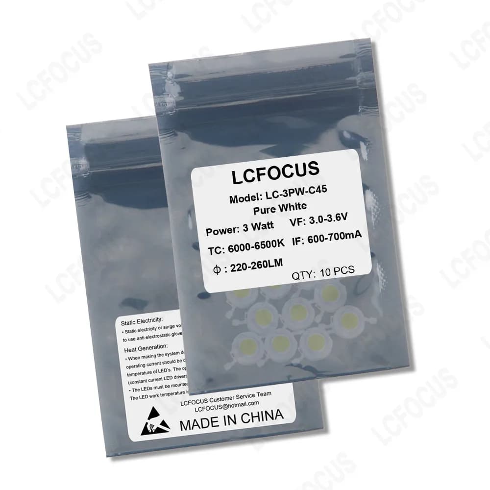 Haute luminosité 1W 3W 5W blanc chaud blanc naturel lumière blanche blanc froid puce LED COB 3000K 4
