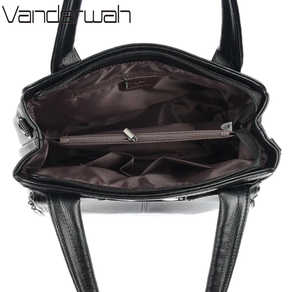 VANDERWAH nouveau Multi poche femmes Sac à main de haute qualité en cuir PU souple femme Sac à bando