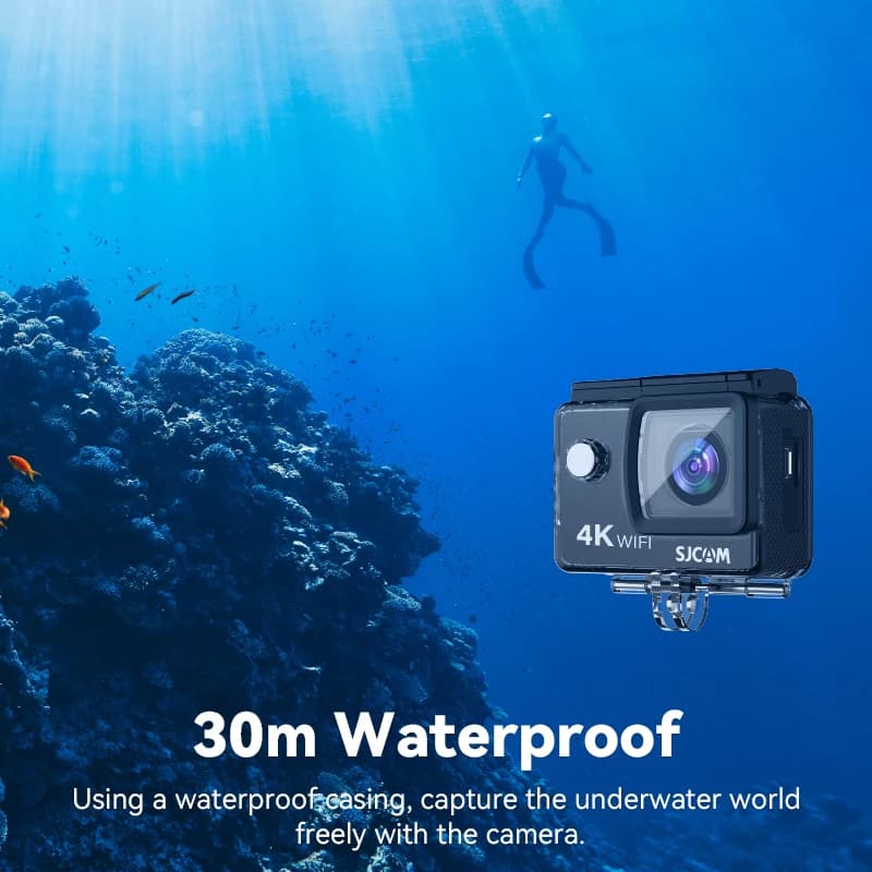 SJCAM SJ4000 caméra d'action aérienne avec vidéo 4K 30M étanche 2.4G WiFi caméra de sport caméra d'a