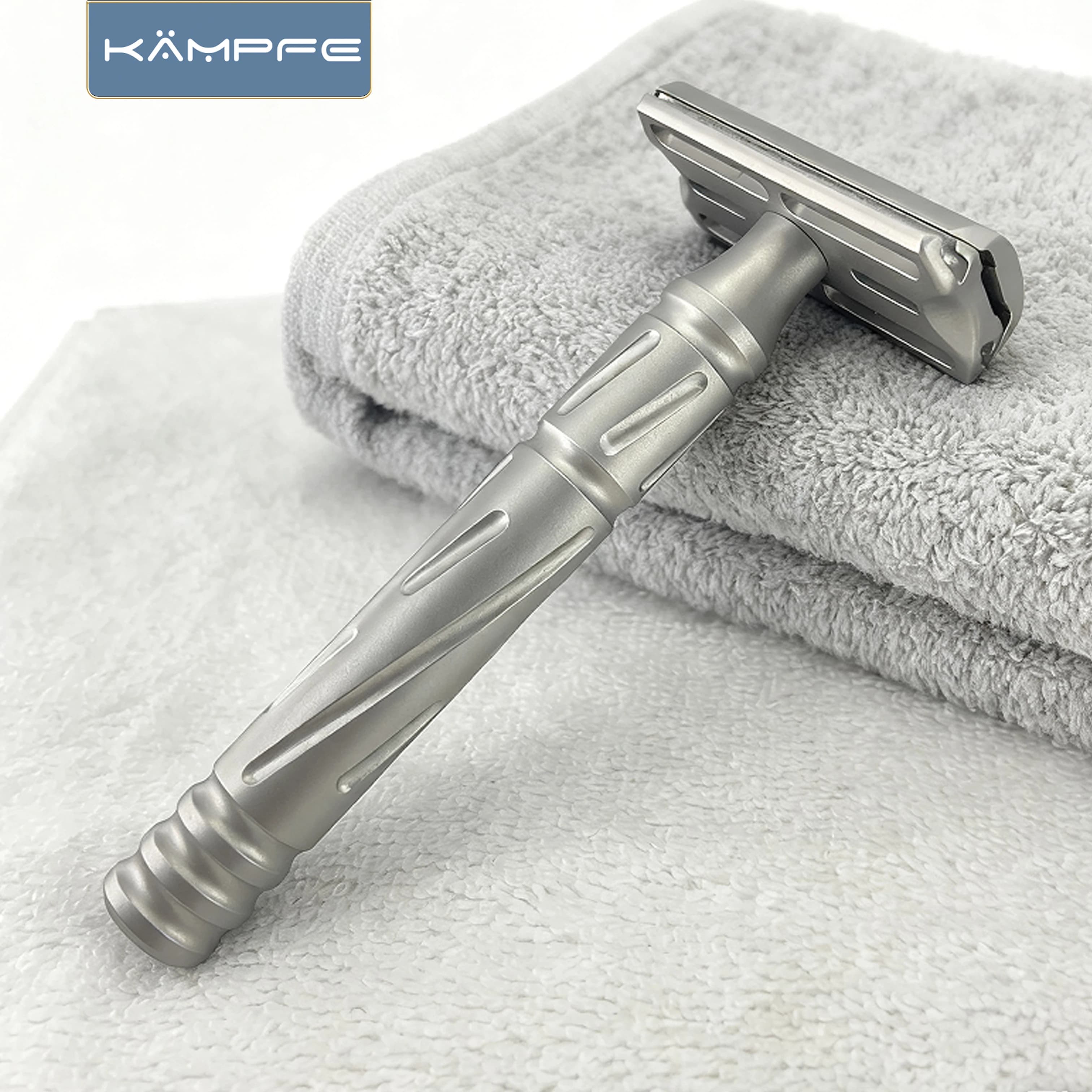 Rasoir de sécurité traditionnel pour homme KAMPFE CNC, double tranchant, en acier inoxydable, pour u