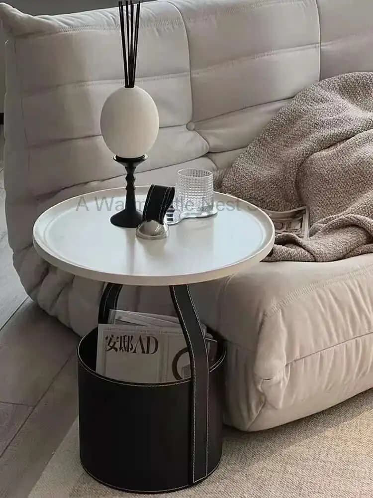 Table basse ronde Mobile d'appoint pour canapé, selle de chambre à coucher, armoire de chevet en cui