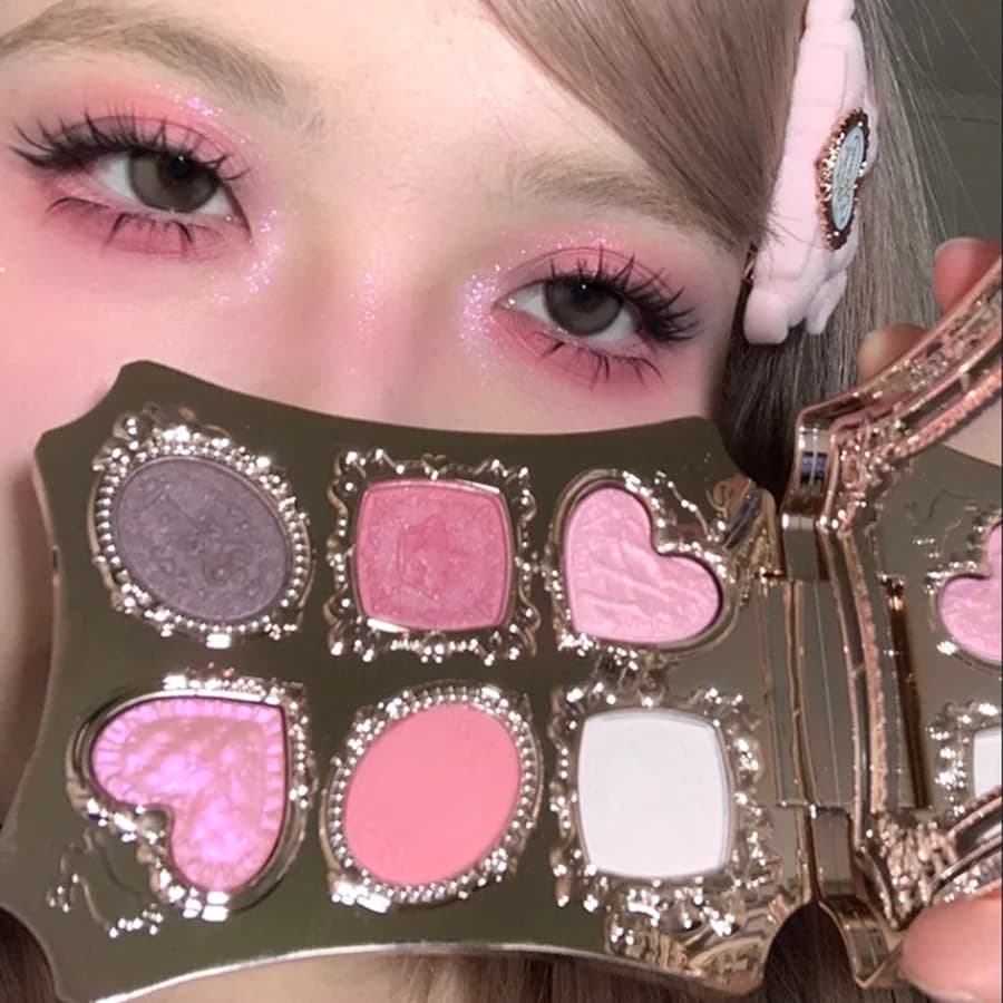 Palette de fards à paupières Flower Knows Garden Matte Pearlescent Powder Fine Six Color, contour, l