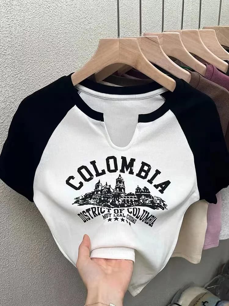 T-shirt à Manches Courtes et Col Rond pour Femme, Haut Précieux, Décontracté, avec Lettres Imprimées