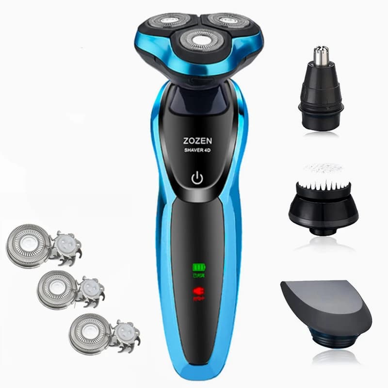 Rasoir électrique rotatif ZOZEN, tondeuse à barbe rechargeable, machine à raser pour hommes, utilisa