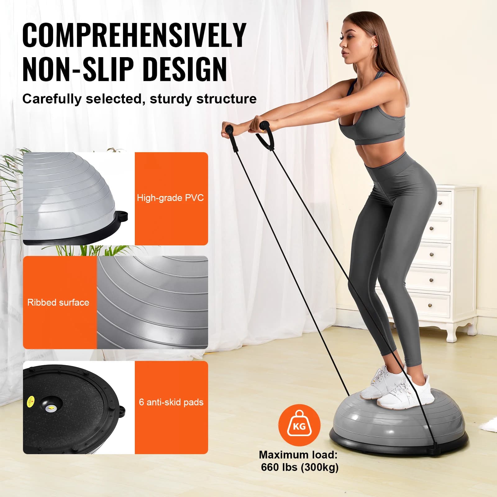 SucceBuy 23/26 pouces demi exercice balle formateur Balance balle formateur 660lbs capacité stabilit
