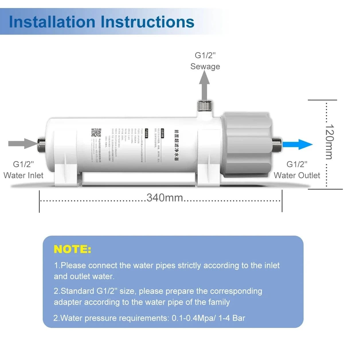 Système de purificateur de filtre à eau d'ultrafiltration PVDF 0,01 μm pour la réduction des bactéri