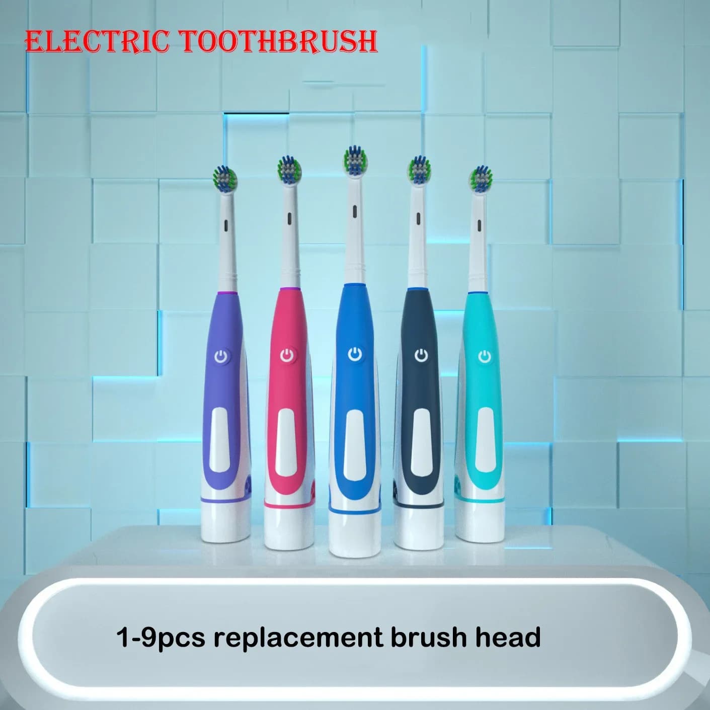Brosse à dents électrique sonique arrondie 3D, brosse à dents vibrante, Rotation, soins des gencives