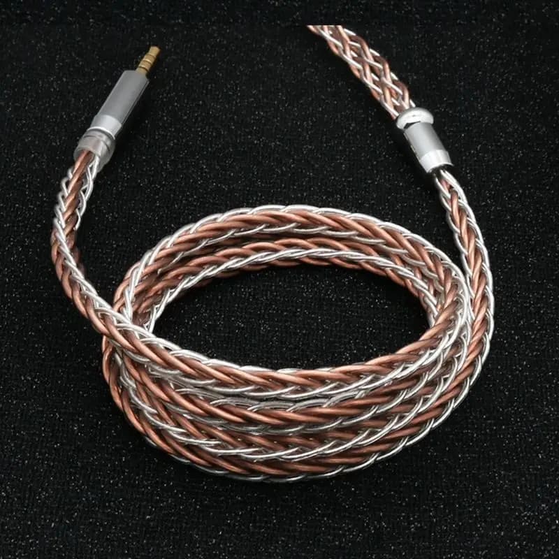XINHS H18 8 noyaux argent pur et cuivre monocristallin tresse mixte câble de mise à niveau pour casq
