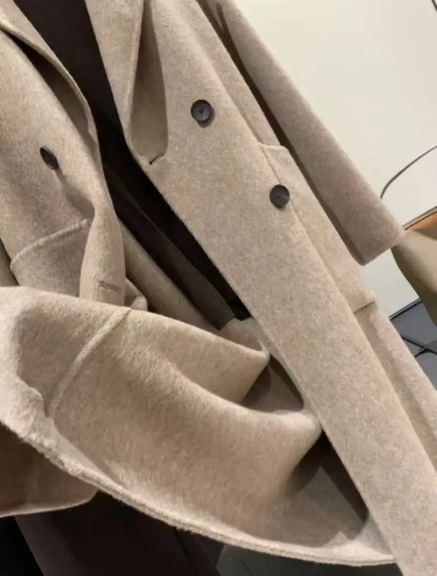Manteau en laine ample à double boutonnage pour femme, nouveau style Original de haute qualité, 2026