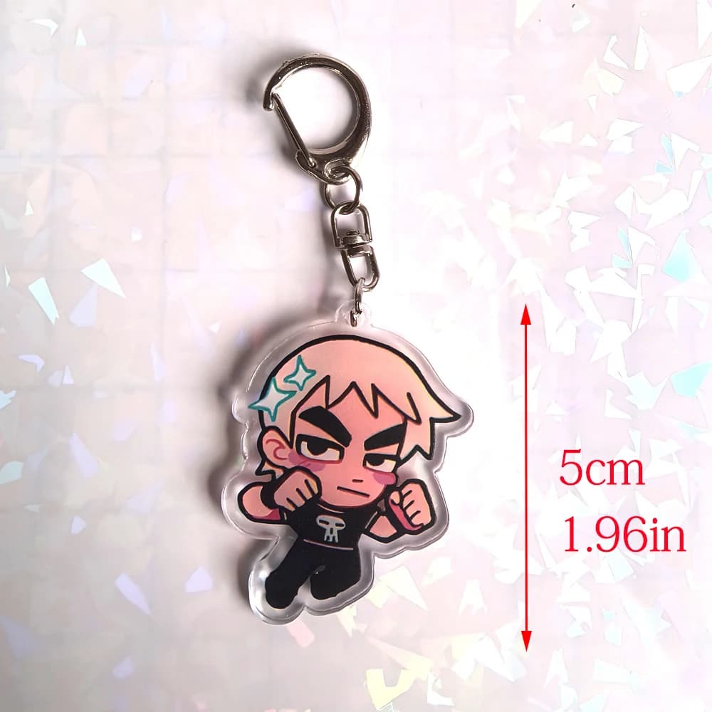 Garçon tordu Scott Pilgrim décolle porte-clés en acrylique cadeau d'anniversaire pour garçons et fil