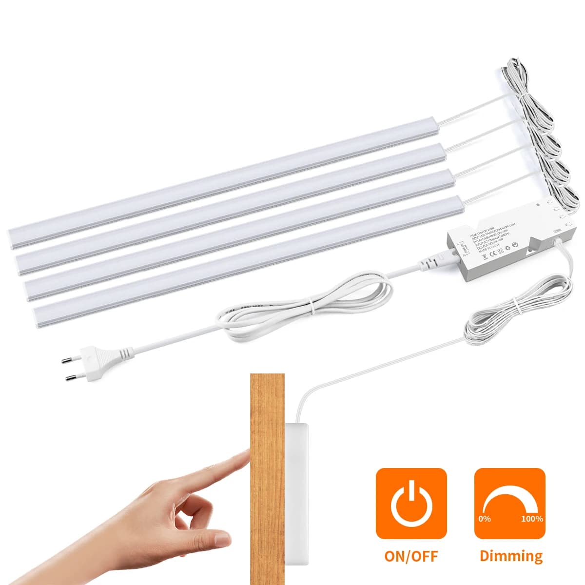 Tube de lampe de barre d'infraction d'armoire de cuisine de LED, bois pénétrable, détecteur de mouve