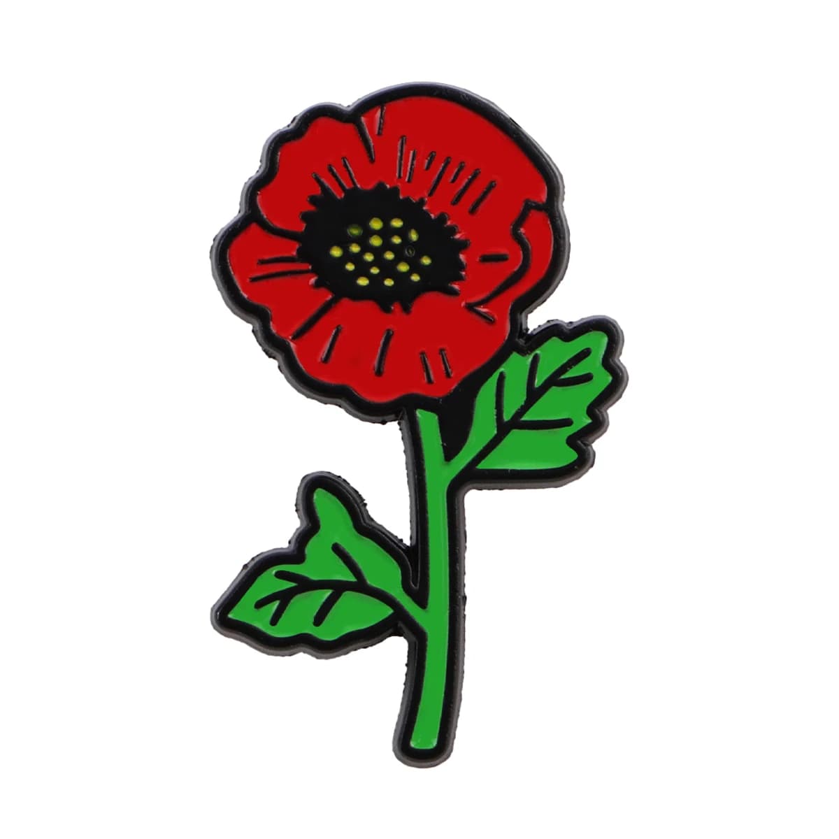 Broche de figurines de dessin animé amusantes en émail, fleur de coquelicot, broches en métal, Badge