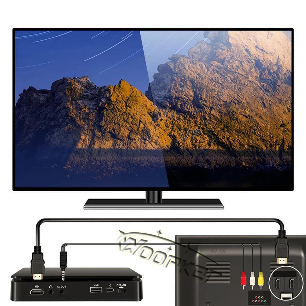 Lecteur DVD Woopker, lecteur HD, connexion HDMI AV avec entrée USB, sortie casque, écran tactile LED
