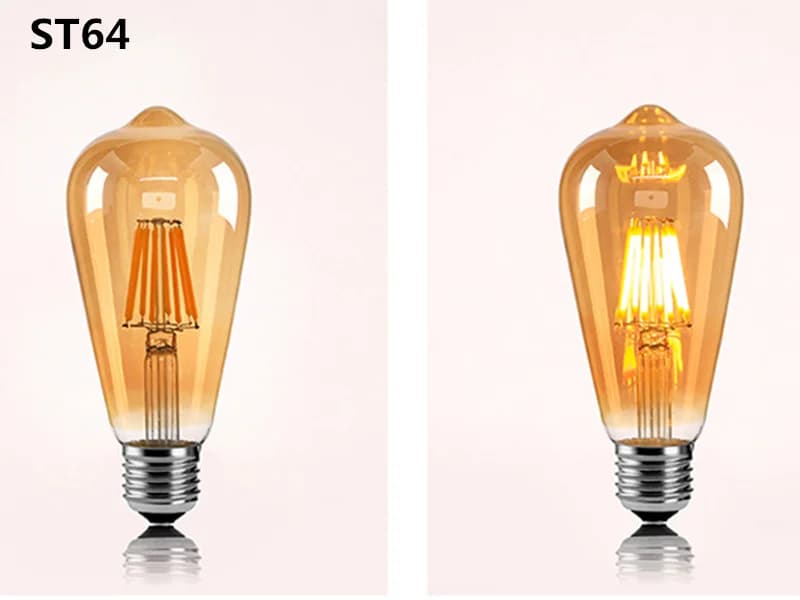 Ampoules LED à Filament Edison, lumières artistiques dorées ST64 à intensité variable E27 B22 2W 4W 