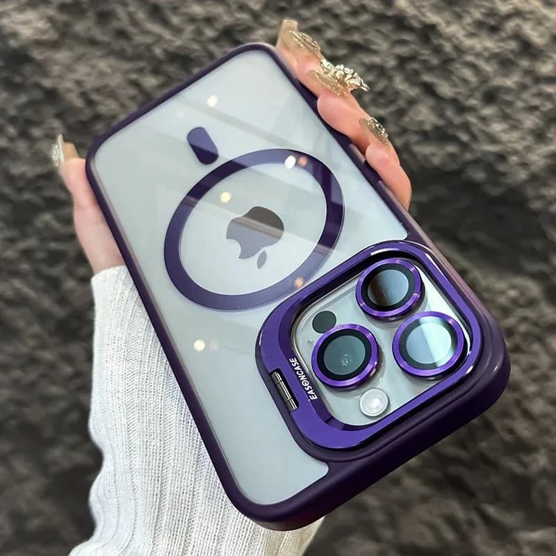 Coque de téléphone antichoc magnétique de luxe, étui de Protection d'objectif en verre pour iPhone 1