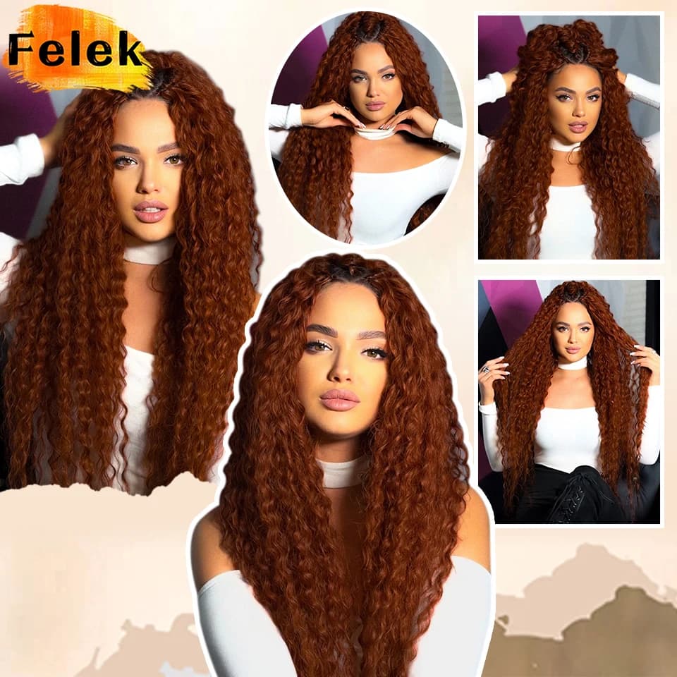 Ombre brun Ariel boucles cheveux vague profonde torsion Crochet Extension de cheveux 22 30 pouces sy