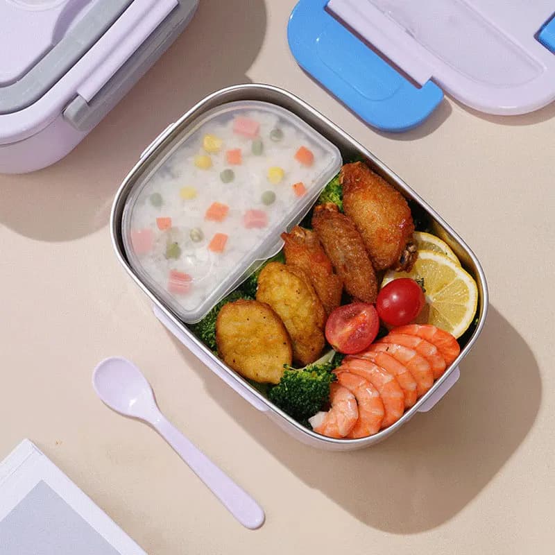 Boîte à déjeuner électrique 1,5 L 60W, chauffe-aliments Portable pour voiture ou maison, anti-fuite,