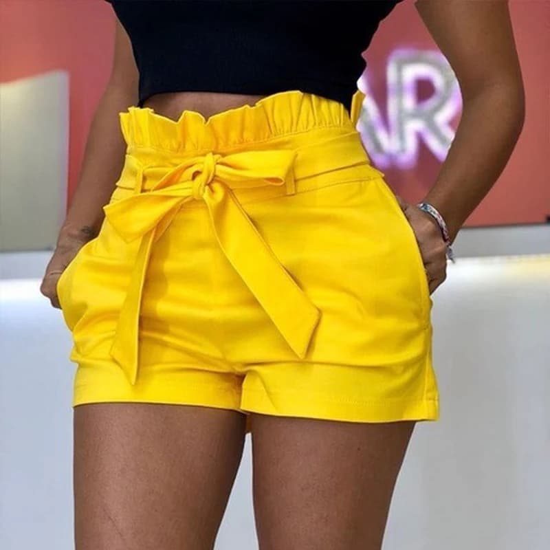 Short taille haute pour femmes, couleur Pure, ample, décontracté, pantalon féminin, Streetwear, nouv