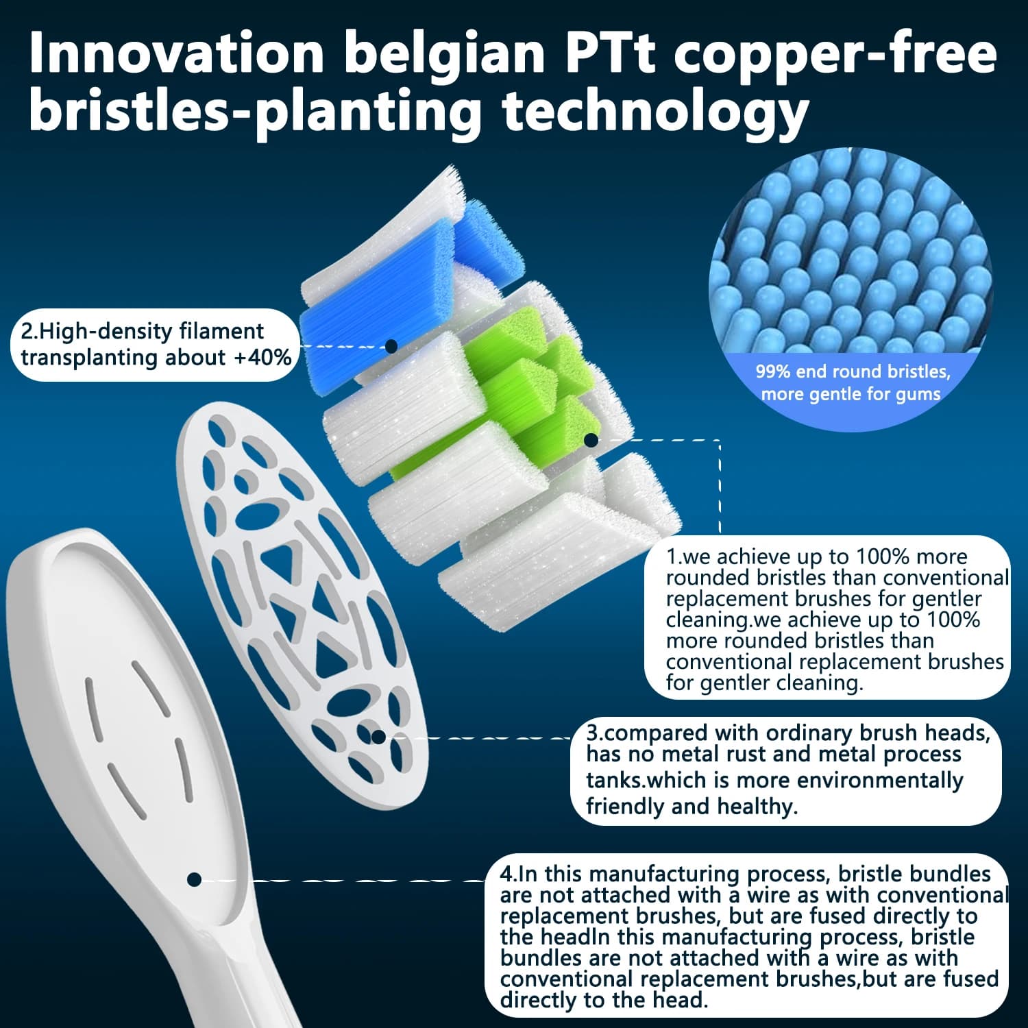 Têtes de brosse à dents de rechange pour têtes de rechange Phlips, tête de brosse à dents électrique