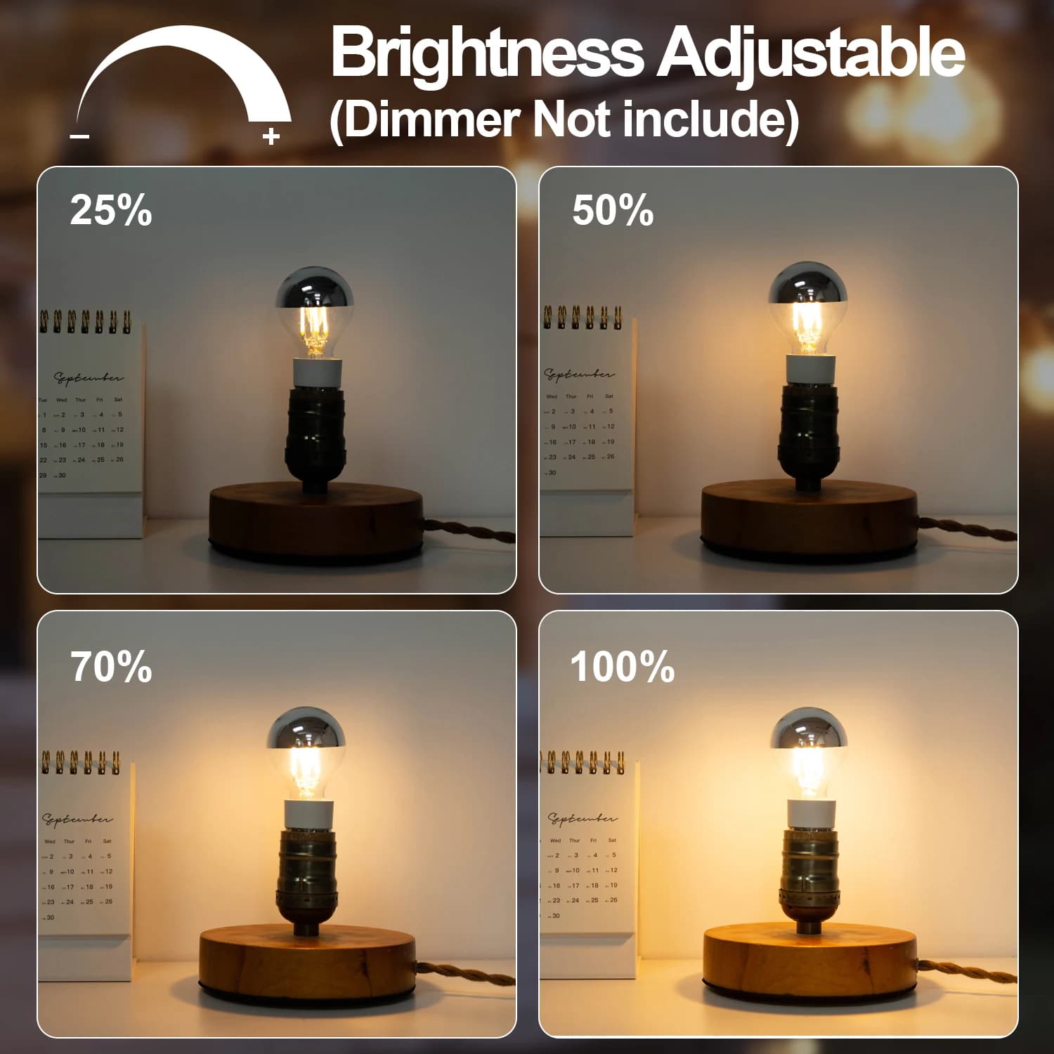 Ampoule Led Vintage E14, miroir argenté G45 4W, ampoule à Filament E27, variable, remplaçable, blanc