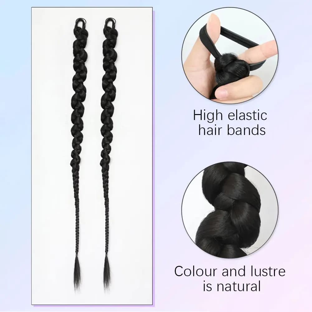 1/2 pièces Extension de cheveux tressé queue de cheval mode longue torsion tressée queue de cheval E
