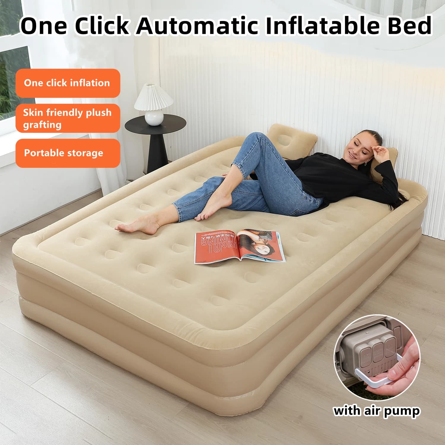 Matelas pneumatique intérieur tapis de Glamping matelas de couchage gonflable en PVC tapis de lit de