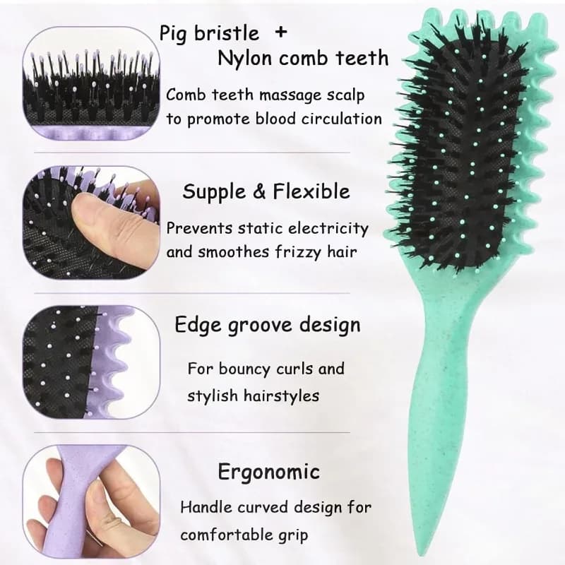 WANMEI – brosse démêlante pour cheveux bouclés, peigne de Massage du cuir chevelu avec boucles de ch