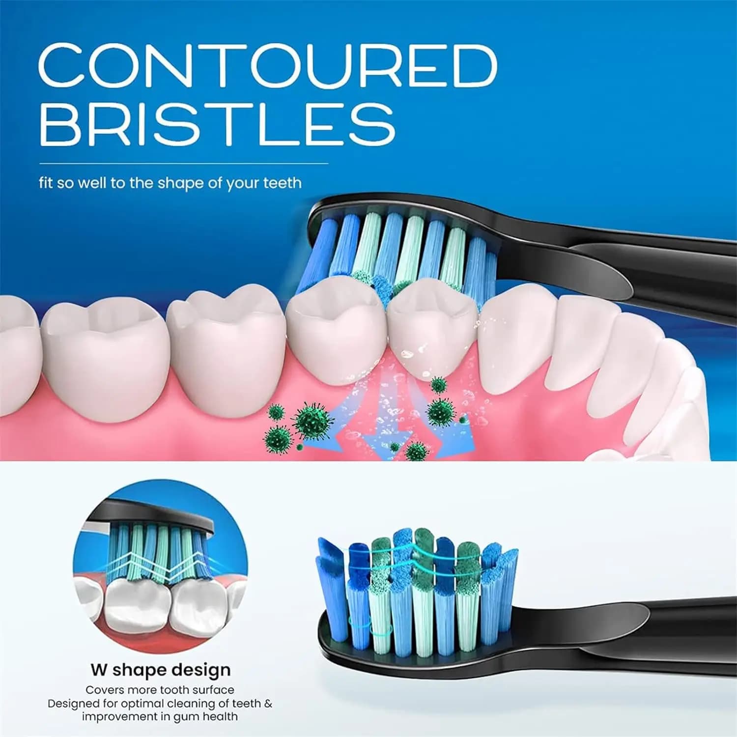 Compatible avec les têtes de rechange pour brosse à dents électrique Bitvae D2, pour brosse à dents 