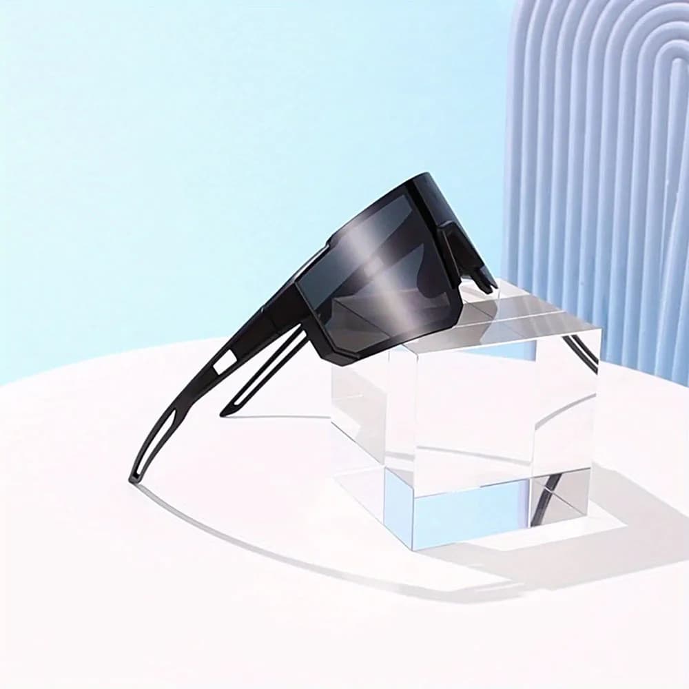 Lunettes de soleil de cyclisme surdimensionnées pour hommes, lunettes de vélo coupe-vent, lentille p