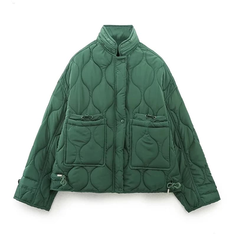 YENKYE nouveau automne femmes veste matelassée à manches longues poches femme Vintage manteau surdim