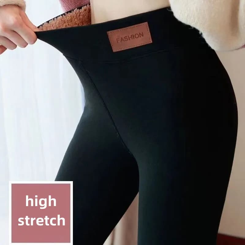 Pantalon thermique en velours pour femme, Leggings amincissants, en peau d'agneau, chaud, haute élas