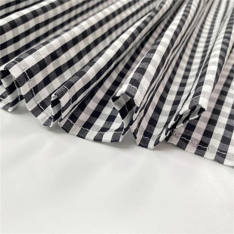 Yeezzi 2025 nouvelle mode Plaid revers chemise robe femmes manches à volants poches boutonnées fente