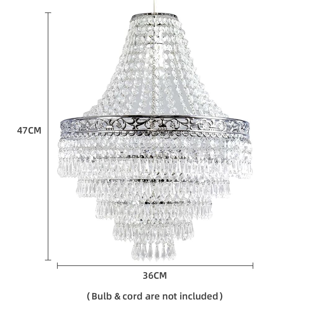 Blenheim 47 cm en plastique grand abat-jour de lustre en acrylique facile à installer pendentif gout