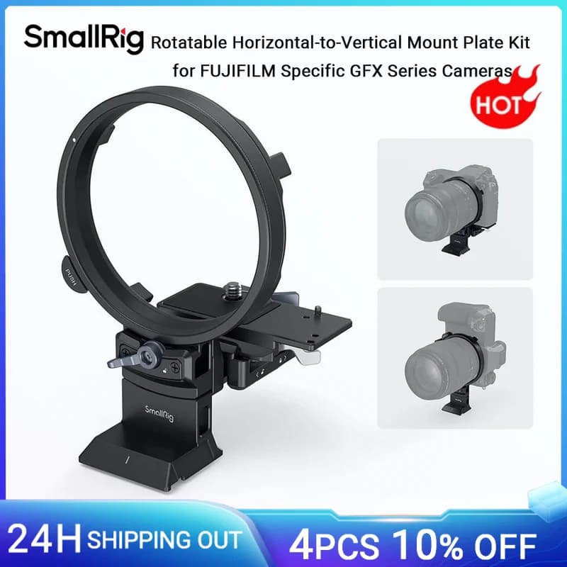 Plaque de collier rotative SmallRig pour Fujifilm GFX 100S / 50S II / GFX100 II, Kit de plaque de mo