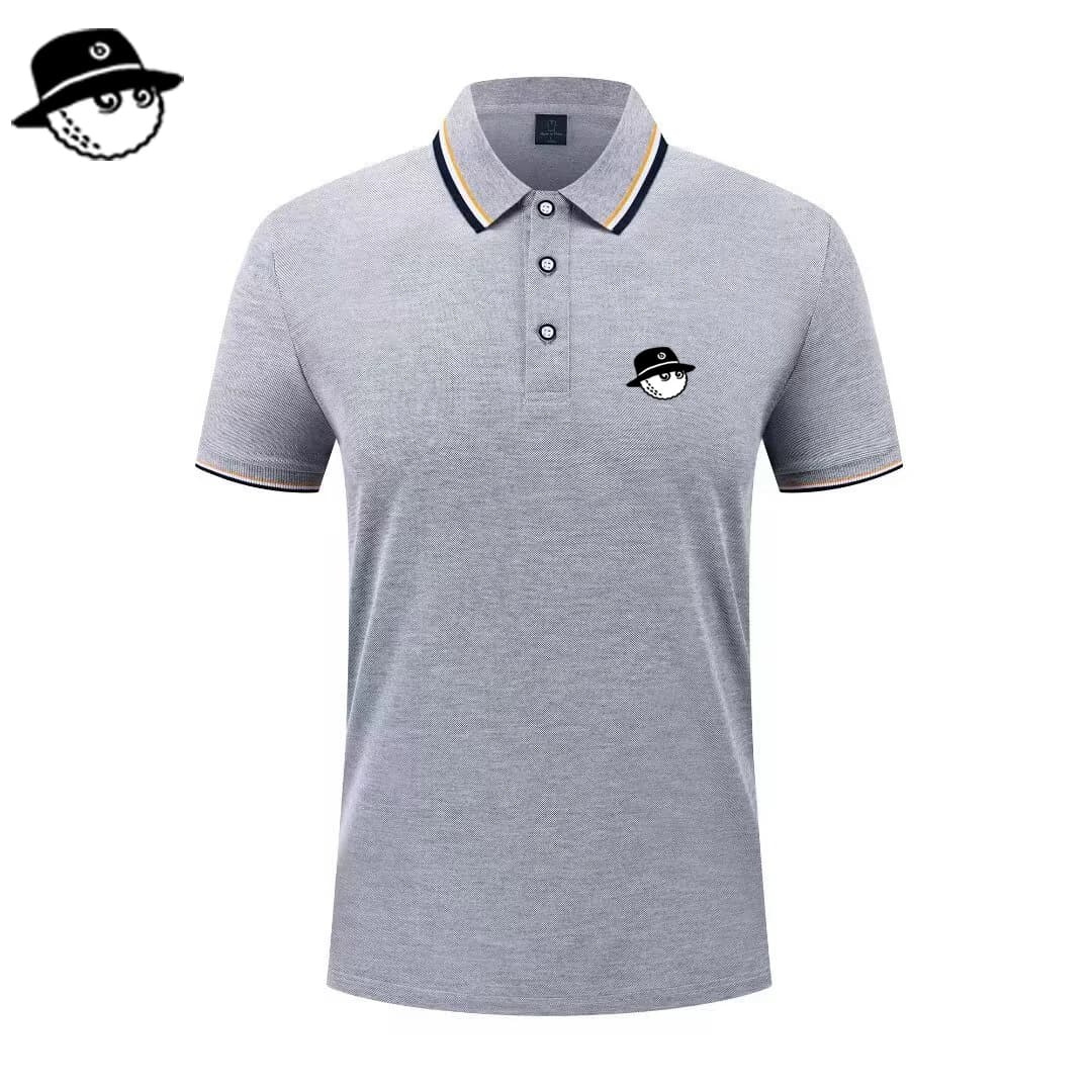 Polo pour homme, mode été, coupe slim, manches courtes, 100% polyester, décoration de poche factice,