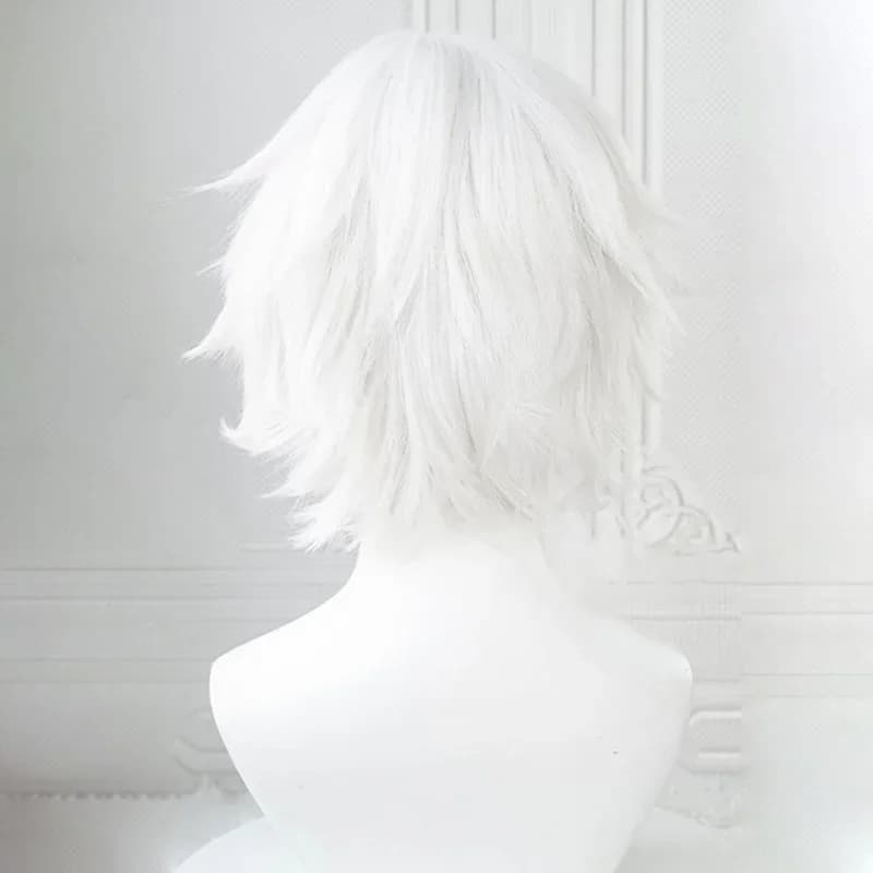 Perruques de Cosplay Anime Kaneki Ken, perruques courtes blanches moelleuses, Patch pour les yeux, c