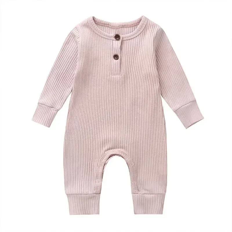 Printemps automne nouveau-né bébé garçons filles à manches longues côtelé coton barboteuse combishor