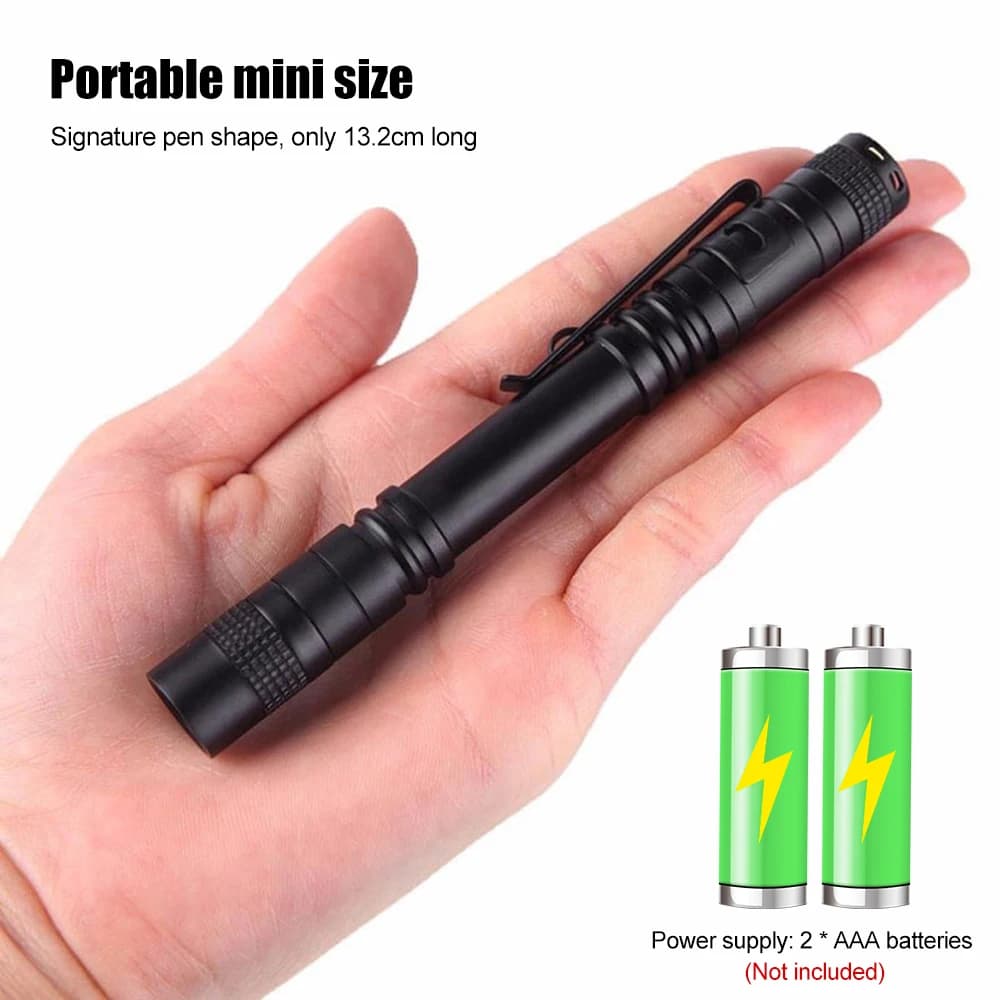 Mini lampe de poche LED UV portable, lampe noire ultraviolette, inspection d'argent, stylo avec clip