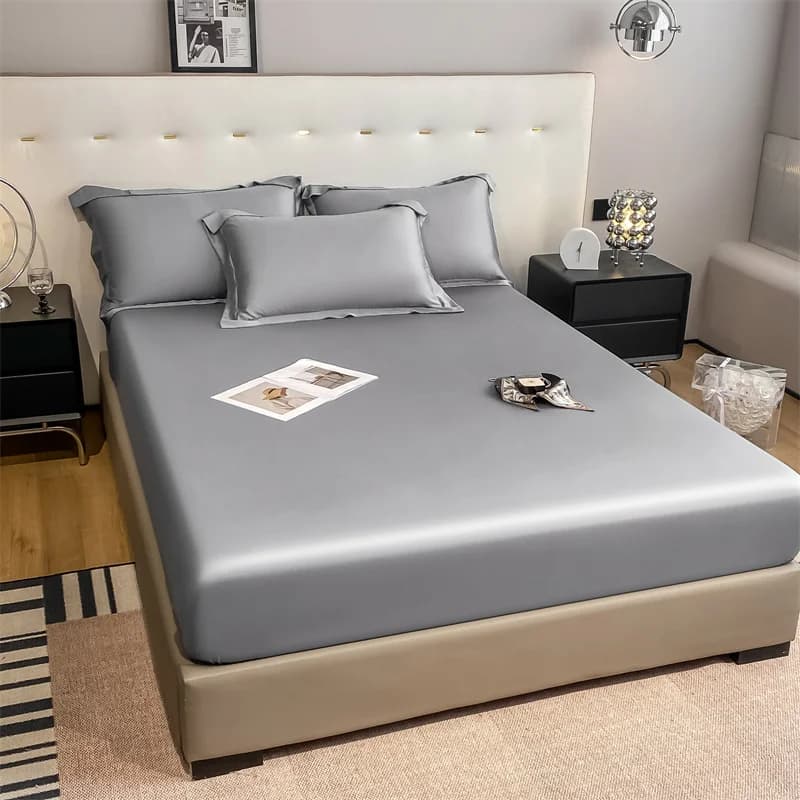 Drap-housse en soie de mûrier naturelle, housse de matelas, Queen, King, taille personnalisée, luxe,
