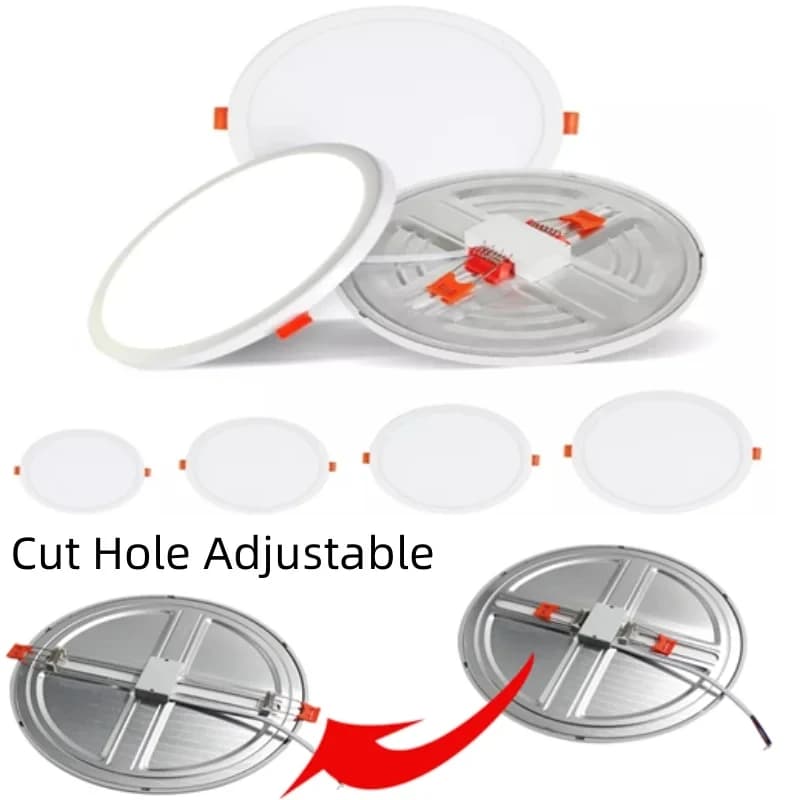 6W 8W 15W 20W LED panneau lumineux encastré plafond LED Downlight Ultra mince trou de coupe panneau 