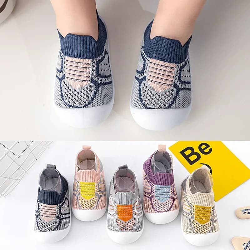 Chaussures antidérapantes et respirantes pour bébé, chaussettes de sol avec semelle en caoutchouc po