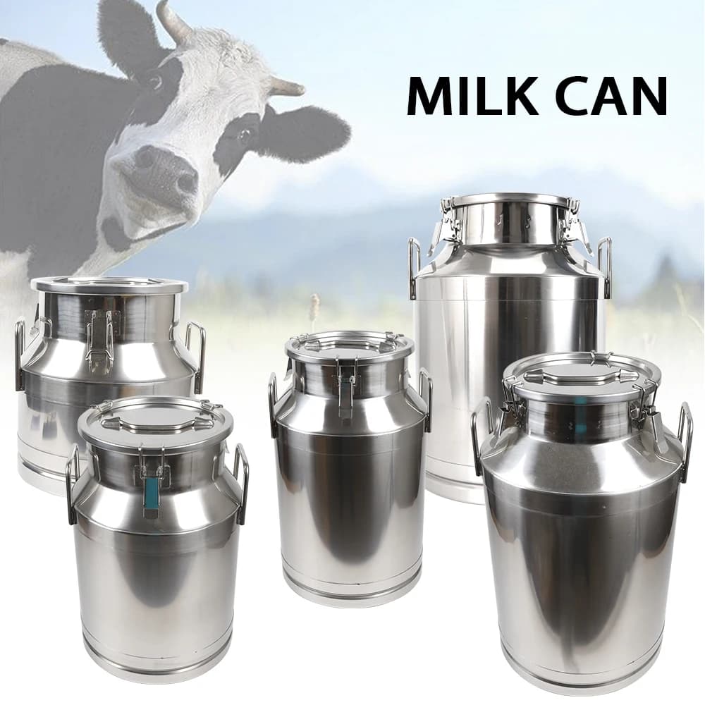 Grande boîte à lait en acier inoxydable avec couvercle scellé, carafe fourre-tout E27, 5.25, 8/10, 6