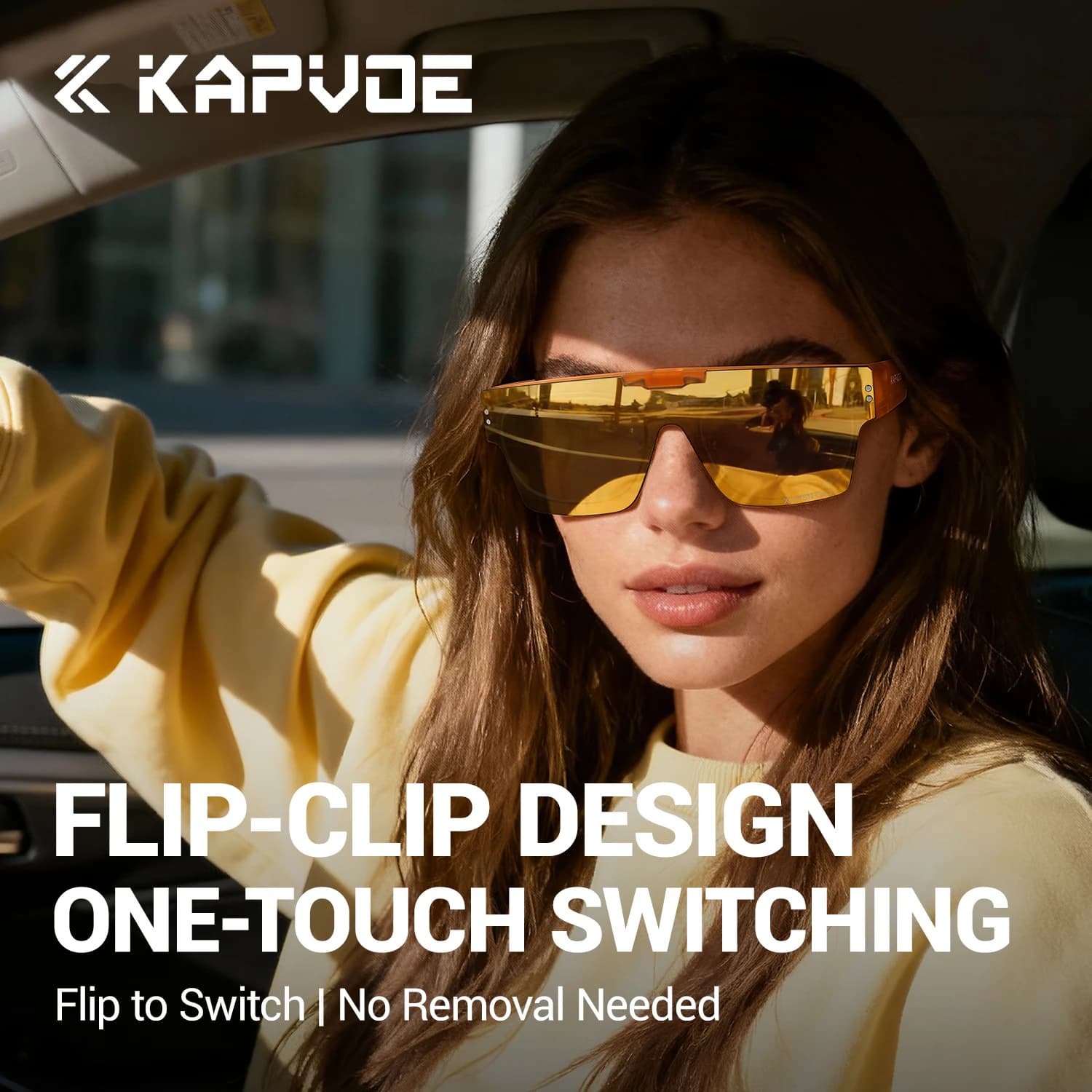 Lunettes de soleil KAPVOE à clipser pour hommes, photochromiques, adaptées au cyclisme, protection U